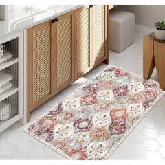 undefined - Alfombra de Marroquí Tejida Color Terracota Lavable de 61x1.22 m Lahome