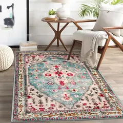 LAHOME - Alfombra Bohemia Tribal Lavable y Antideslizante de 0.91m x 1.52m Estilo Vintage Marca