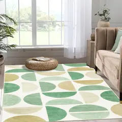 LAHOME - Alfombra Bohemia Ultrafina Lavable y Antideslizante de 0.91m x 1.52m Color Verde Marca