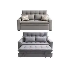MUEBLES DE LUJO - Sofá Cama Jun Tela Antifluidos 170x90x80 Gris