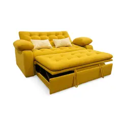 MUEBLES DE LUJO - Sofá Cama Moad Tela Antifluidos 180x90x93 Amarillo