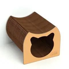 GATITUD - Rascador Para Gatos Tunel 43x33x38cm Pequeño Café