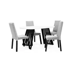 HOGAR VENECIA - Comedor 4P Wisconsin Galicia 75X150X80 Plata