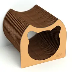 GATITUD - Rascador Para Gatos Tunel 37x33x29cm Pequeño Café