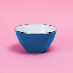 CRIOLLA - Bowl 16 cm Azul Borde Metálico Peltre