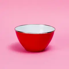 undefined - Bowl 16 cm Rojo Borde Metálico Peltre Criolla