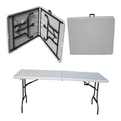 undefined - Mesa Plegable Portafolio Plástica Polietileno 180X75Cm Blanca Jardimex