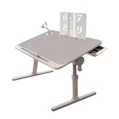 SUBE - Mesa de Cama para Computador Multifunción Plegable Ajustable Blanco