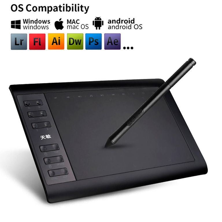 Tableta Gráfica Digital de Dibujo con Lápiz Óptico