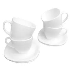 ESSENZA - Tazas de Café Pocillos Set 8 Piezas 210 ml en Opal