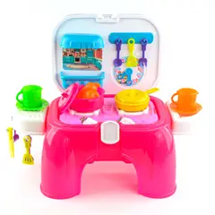 ENERGY PLUS - Cocina De Juguete 24 Piezas: Aventura Culinaria Infantil Fucsia