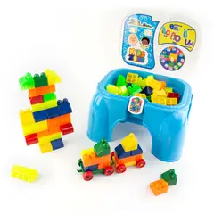 ENERGY PLUS - Silla Didáctica Con 60 Bloques: Aprendizaje Creativo Jugando Azul