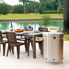 KARSON - Barril Asador Acero Inoxidable 430 Mediano Eco 65x40 Cm
