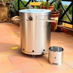 KARSON - Barril Asador Acero Inoxidable 430 Mediano Eco 65x40 Cm