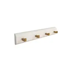 HOMESTYLE - Perchero 4 Perchas Collares Blanco 22.5x4cms