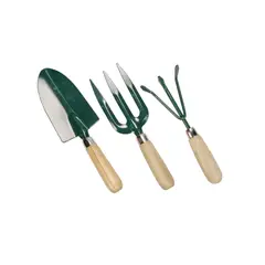 MP TOOLS - Juego de 3 Herramientas para Jardín Mango de Madera