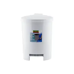 VANYPLAS - Papelera Pedal 12 Litros Blanco Redonda