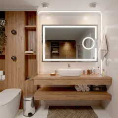 FAYENZA - Espejo Decorativo Alnair Con Luz Led Profesional Encendido Touch Dimerizable 120x80x4mm