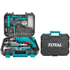 TOTAL TOOLS - Taladro Percutor 1/2 Pulgada 550W Incluye 101 Piezas Uthkthp1112