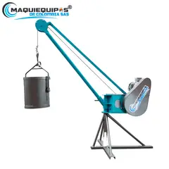 MAQUIEQUIPOS - Pluma Grúa para 300 kg con Motor Diesel 10HP 3600RPM + Balde o Canastilla