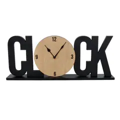 JUST HOME COLLECTION - Reloj De Mesa Clock Madera 47.5x20 Cm Negro Amsterdam