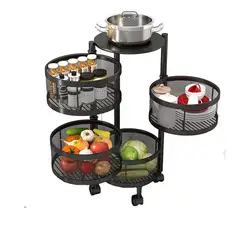 52 BITS - Estante Metalico Organizador para Cocina 4 Niveles Redondo