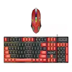 52 BITS - Combo Gamer Retroiluminado RGB Teclado y Mouse Inalámbrico Genérico