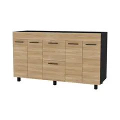 JUST HOME COLLECTION - Mueble Inferior Cocina 150 Luna Derecha RH (2c) Europeo/Wengue 865.5x148.2x49 cm