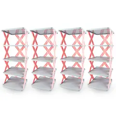 ENERGY PLUS - Set x4 Portazapatos de 5 Niveles Rosa