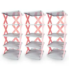 ENERGY PLUS - Set x3 Portazapatos de 5 Niveles Rosa