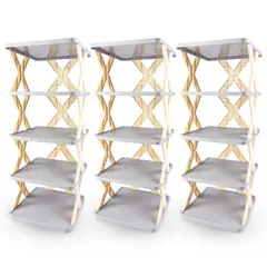 ENERGY PLUS - Set x3 Portazapatos de 5 Niveles Beige