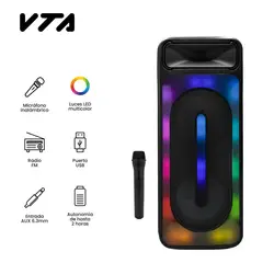 VTA PLUS - Amplificador Recargable 80W +Mic Inalam Fluorecens