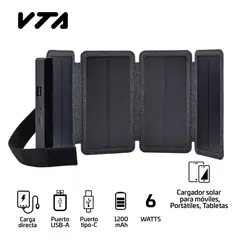 VTA PLUS - Sistema De Carga Solar Portátil 6W 5V Plegable Vta