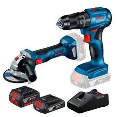 BOSCH - Taladro Percutor 1/2 Pulgada 18v Gsb 185-Li + Pulidora 5 Pulgada 18v Gws 180-Li Motor Brushless