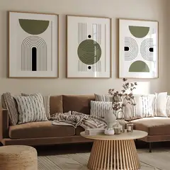 DE CASA - Cuadros Tripticos Moderno Verde