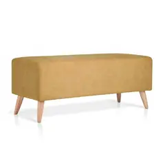 BANZAY - Puff Banco Otomano Liso Mostaza