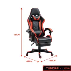 SODIMAC - Silla Gamer Tundra con Soporte Lumbar 62x121x66 cm Negro/Rojo