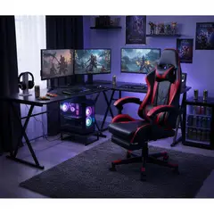 SODIMAC - Silla Gamer Tundra con Soporte Lumbar 62x121x66 cm Negro/Rojo