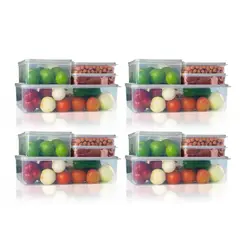 ENERGY PLUS - Set x16 Recipientes de Polipropileno para Organizar con Estilo Gris