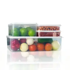 ENERGY PLUS - Set x4 Recipientes de Polipropileno para Organizar con Estilo Blanco