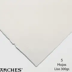 ARCHES - Paquete x 5 - Papel Acuarela 300g 56x76cm Calor 100% A1795017