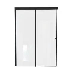 STRETTO - División de Baño Corrediza Negro Mate 140 x 195 cm