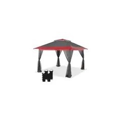 CROWN SHADES - Toldo Desplegable para Exteriores de Color Rojo/Gris