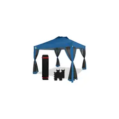 CROWN SHADES - Toldo Desplegable con Redes Extraíbles Color Azul/Negro