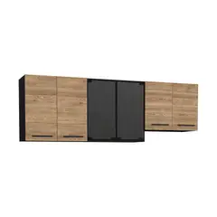 JUST HOME COLLECTION - Mueble Superior Cocina 1.80 Metros Luna Wengue + Miel 60x180x33.6 cm
