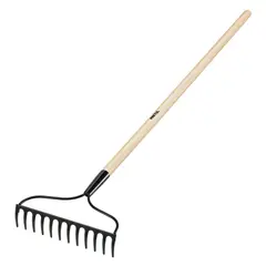 PRETUL - Rastrillo Jardinero Metálico Con Mango Cabeza de 30 cm x 3 Unidades