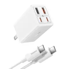 BASEUS - Cargador Multipuertos 65w Gan6 Pro 4 Puertos de Carga Rápida
