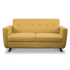 ELITE LIVING - Sofa 3 puestos Walcot Tela Mostaza