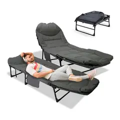 SUBE - Cama Plegable Acolchada Reclinable Camping Exterior Portátil