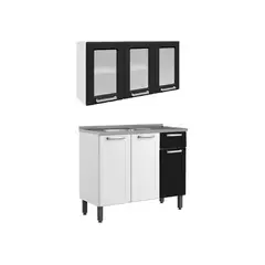 BERTOLINI - Cocina Integral Simply En Acero 105Cm Incluye Lavaplatos Izquierdo Negro